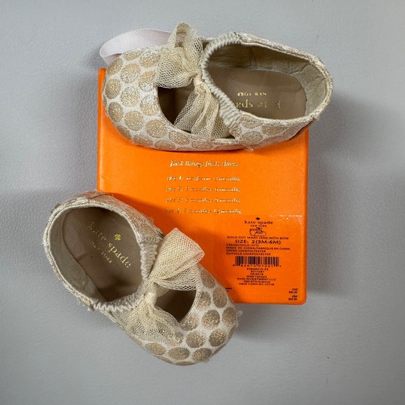 Kate Spade // Gold Infant Shoes, Size 3-6M - Picture 7 of 10